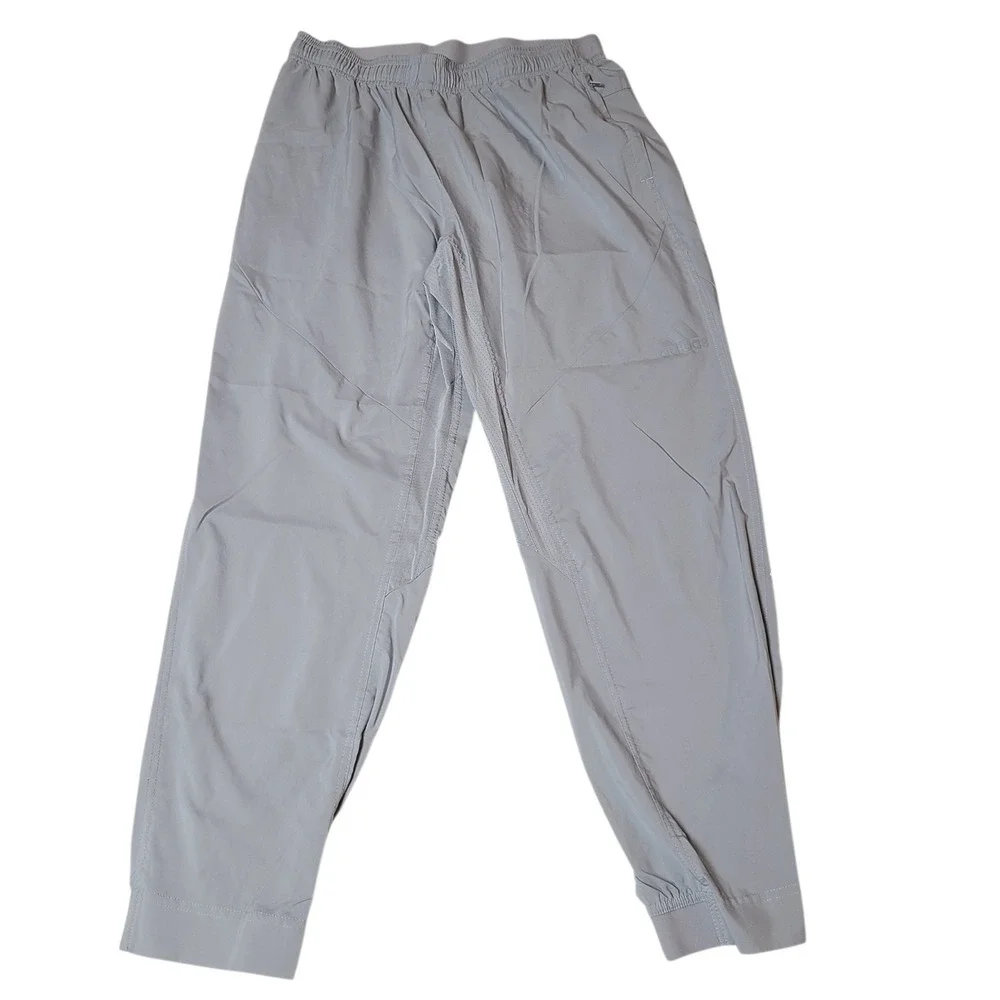 Adidas Climacool L Badge of Sport Logo Woven Men Pants Gray Pockets Tech FJ7054